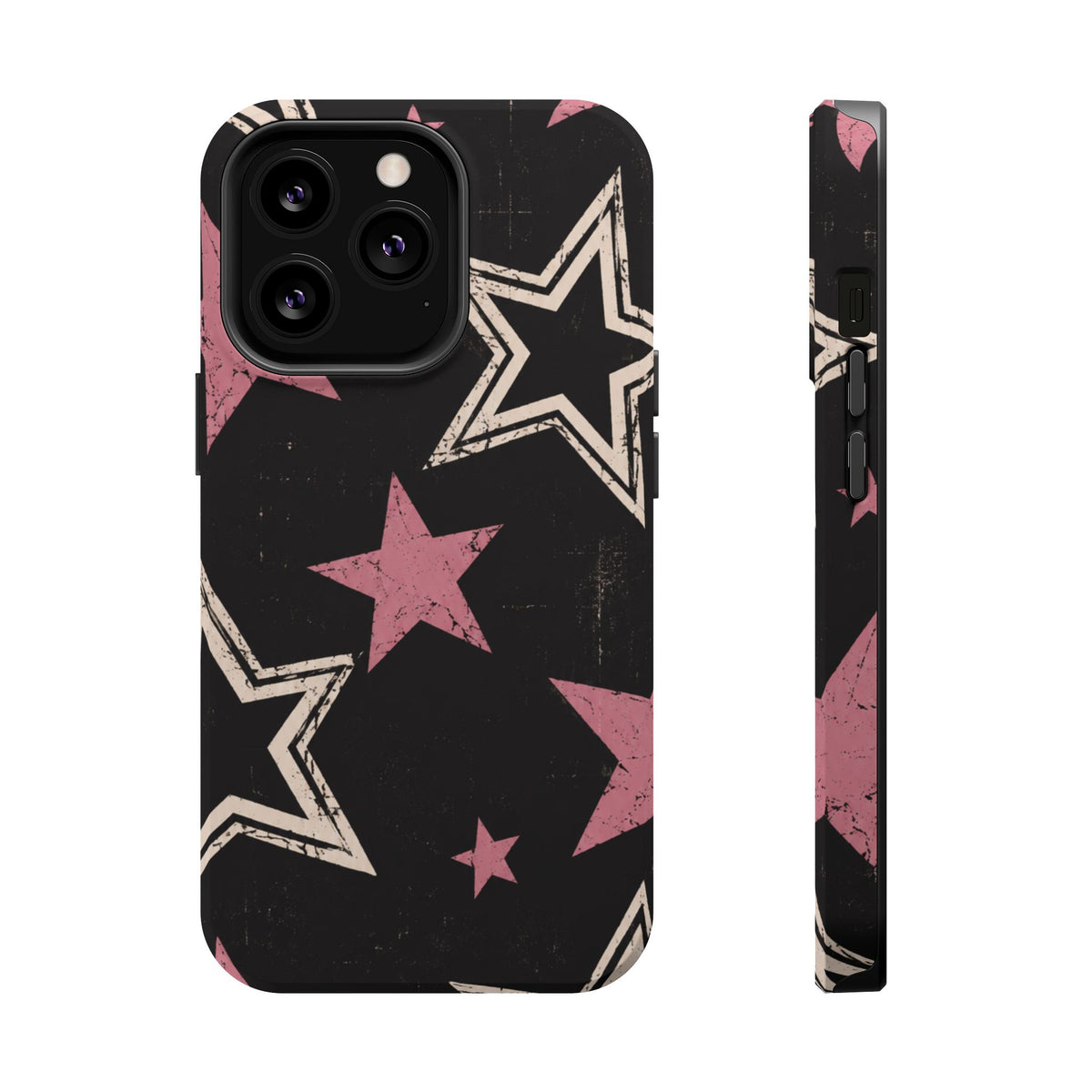 Pink Retro Stars Magnetic Phone Case, alternate view
