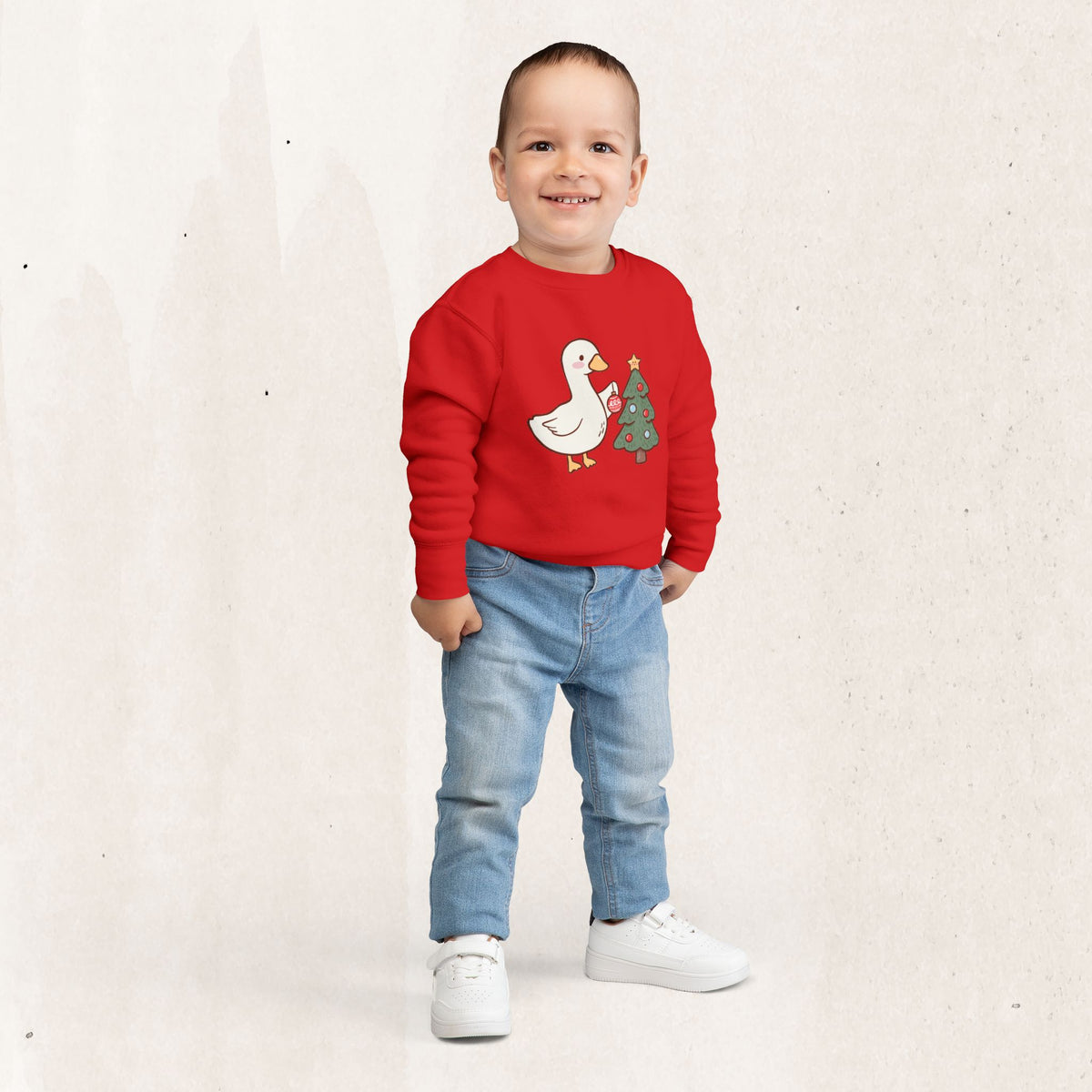 Decorating Duck Toddler Christmas Sweatshirt