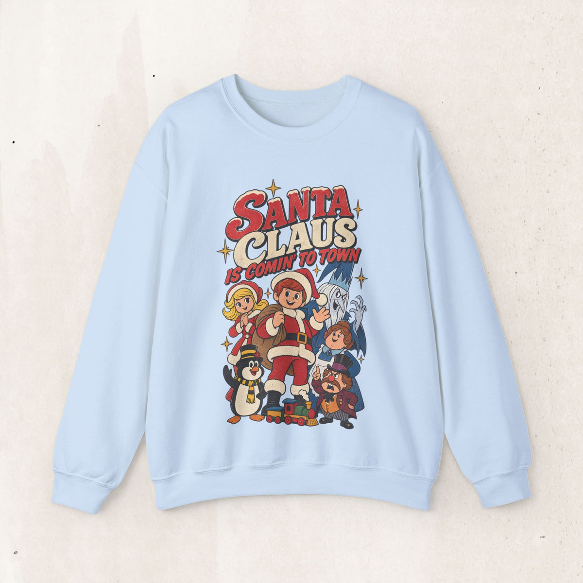 Santa Claus Is Comin' to Town Christmas Crewneck Sweatshirt