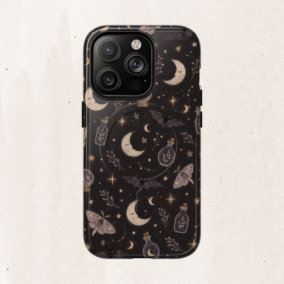 Moon & Moth Magnetic Phone Case — Celestial Protective Tough Case