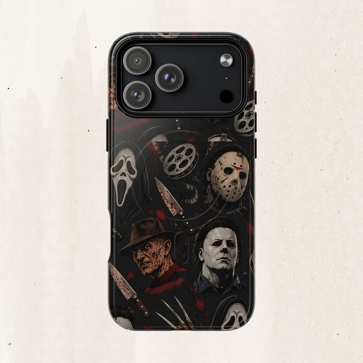 Horror Icons Magnetic Phone Case — Michael Myers, Freddy & Ghost Face Design