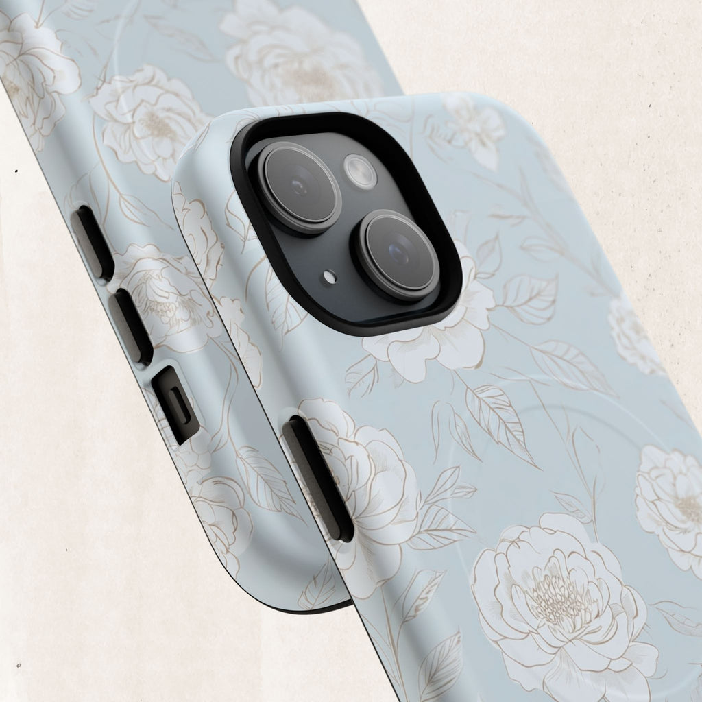 Blue Floral Tough Magnetic Phone Case