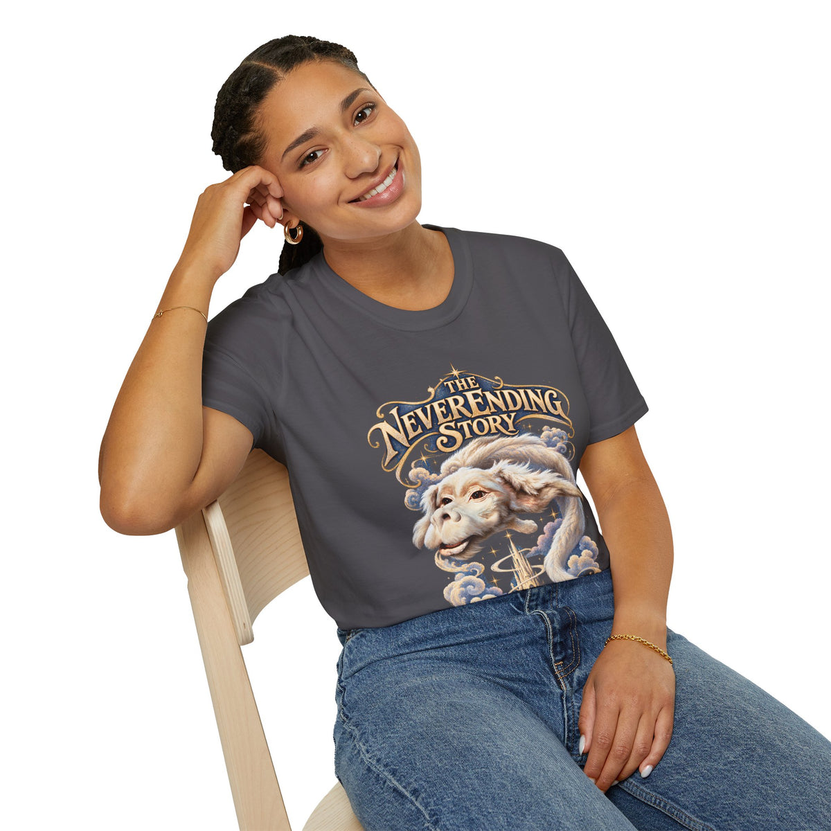 The Neverending Story Graphic Tee in Charcoal, alternate view