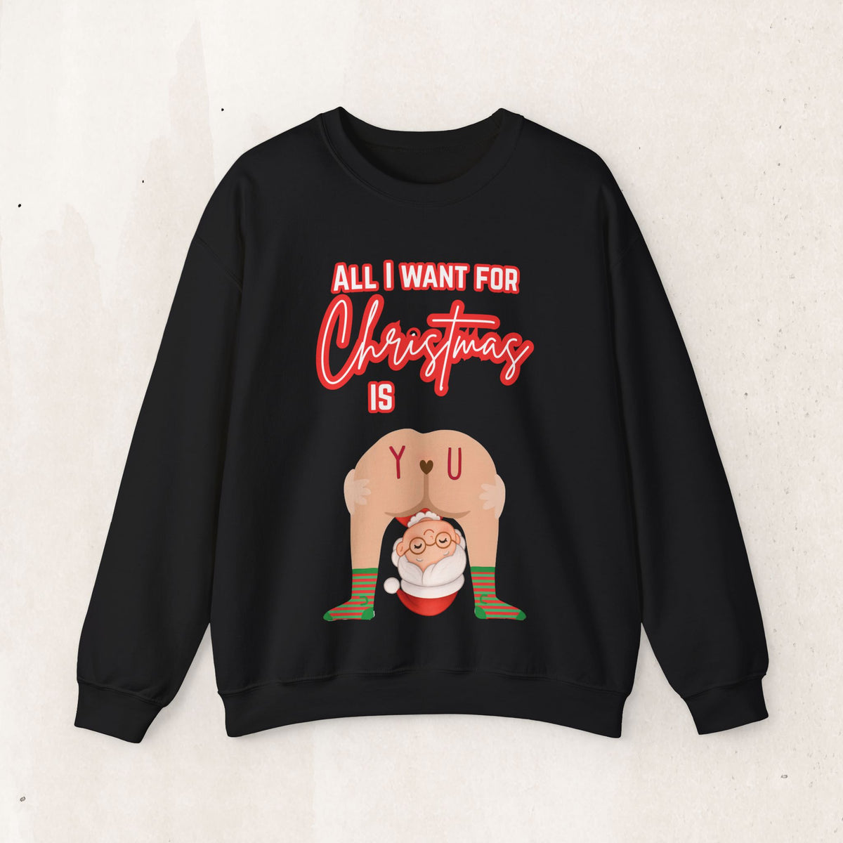 All I Want for Christmas Mrs. Claus Couples Sweatshirt – Black