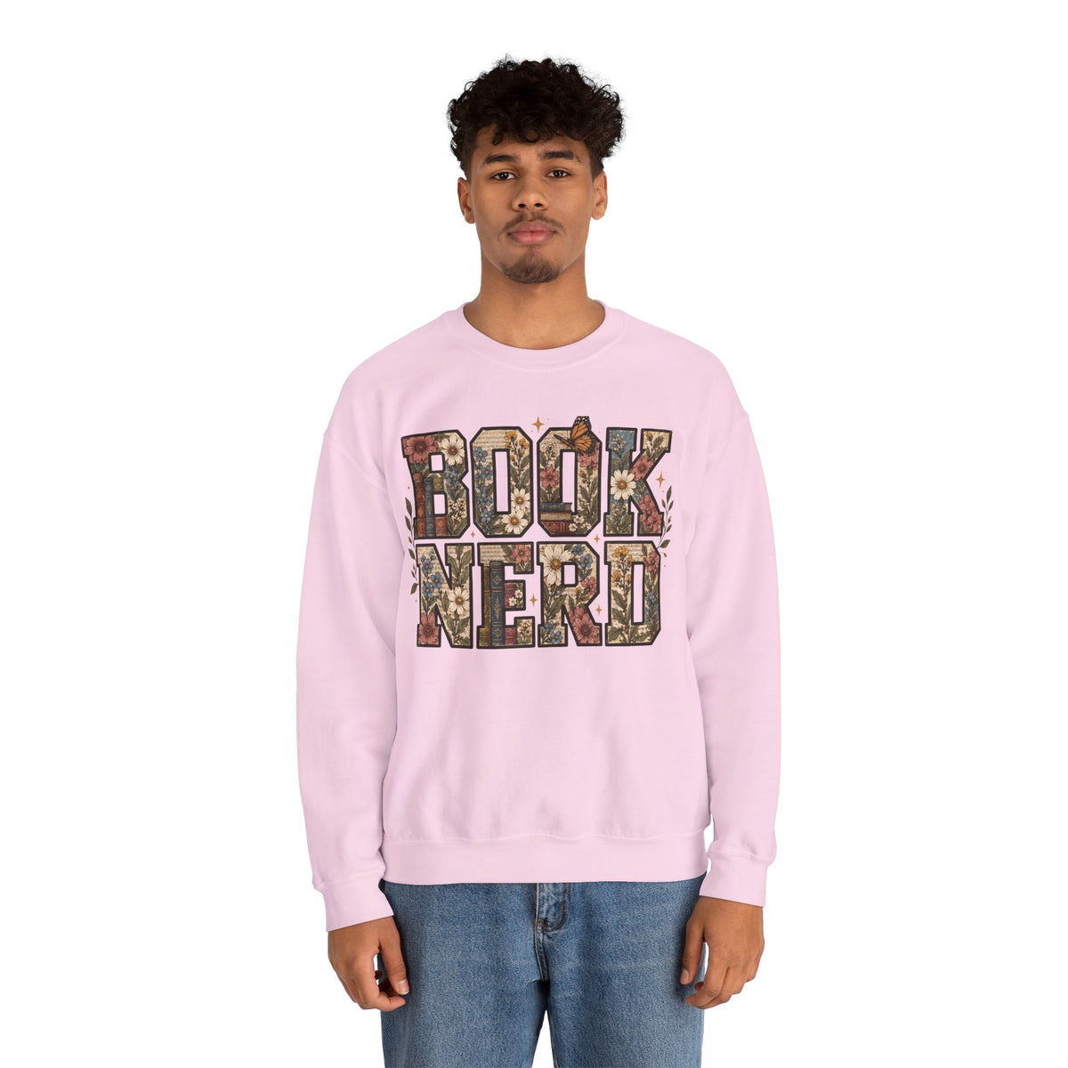 Floral Book Nerd Crewneck Sweatshirt