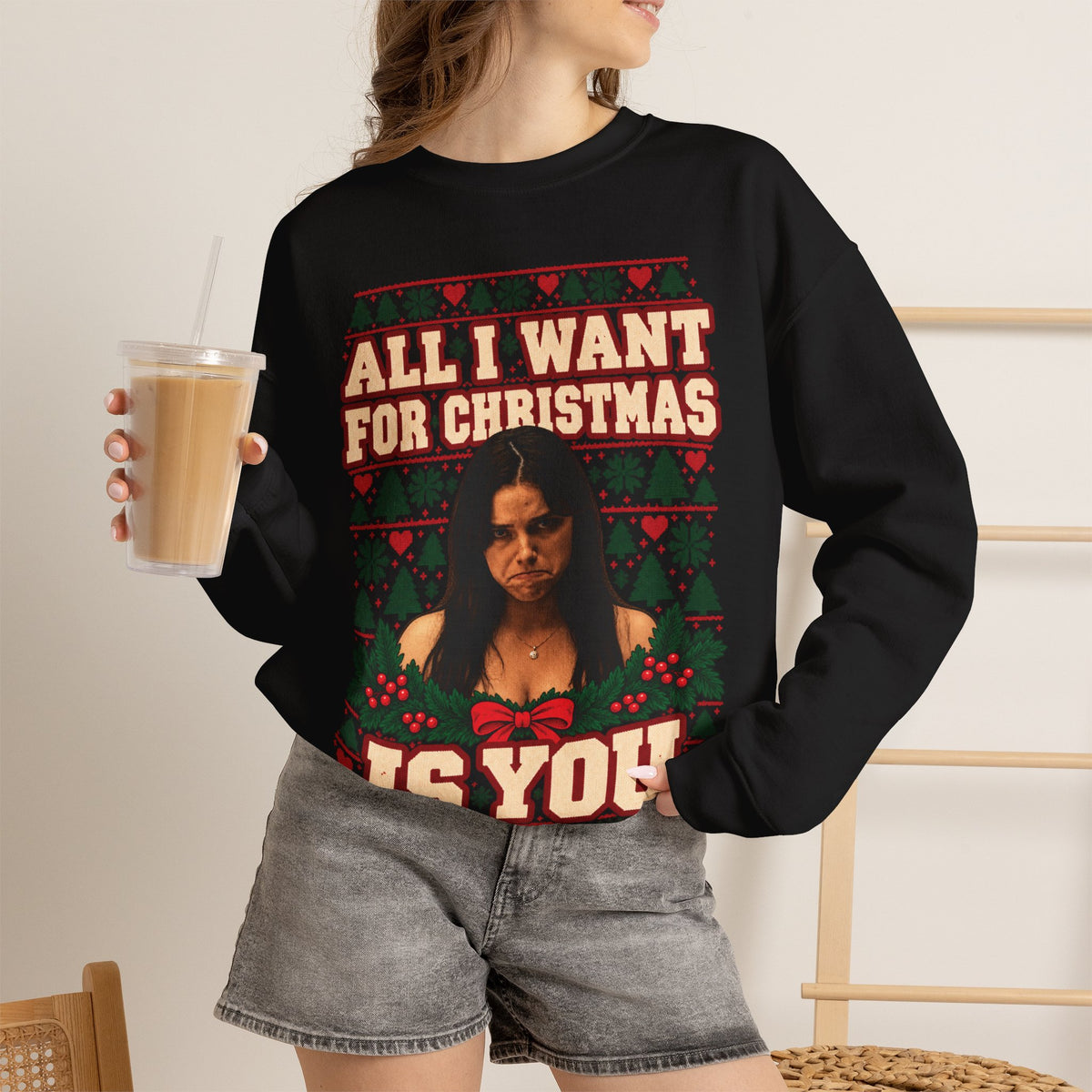 All I Want for Christmas Is You 'Obsession' Sweatshirt in White, alternate view