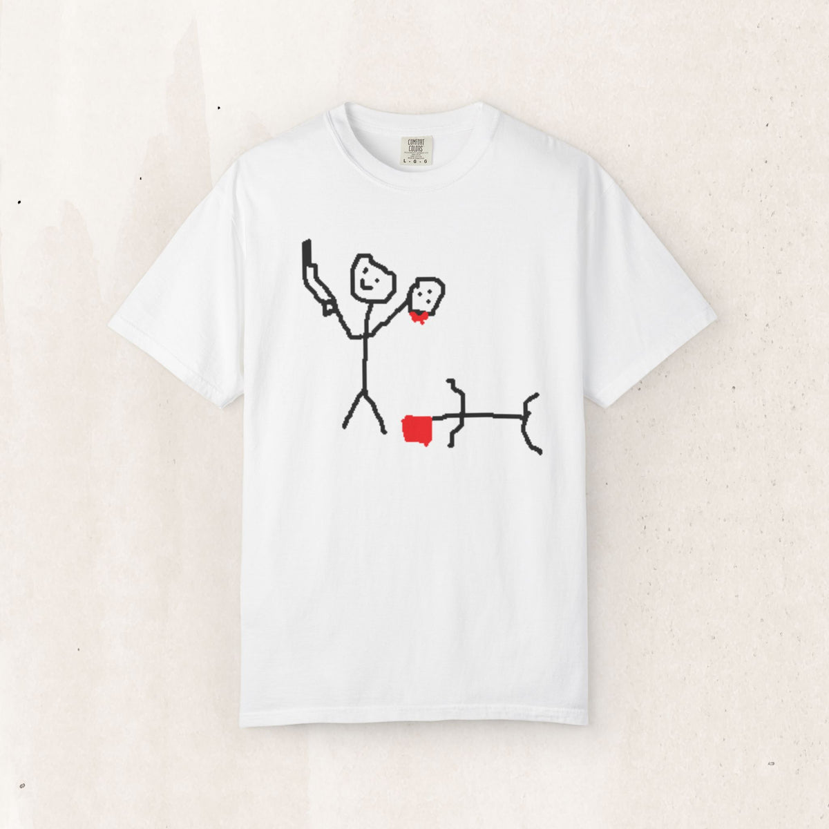 Stick Figure Murder dark humor t-shirt