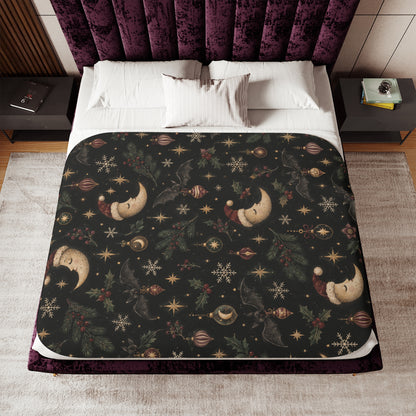 Celestial Christmas Night Sherpa Blanket