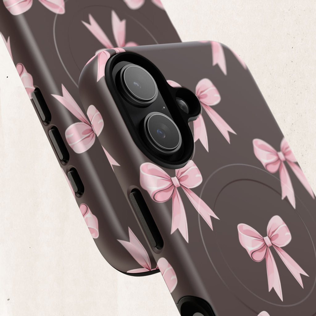 Pink Ribbon Bow Tough Magnetic Phone Case