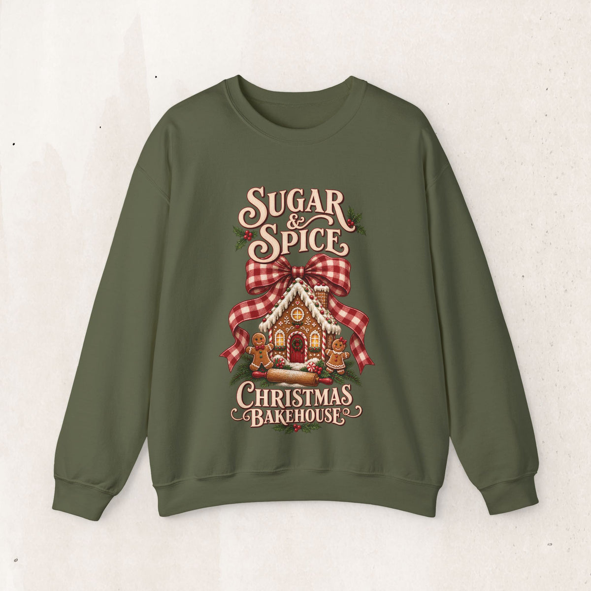 Sugar & Spice Christmas Sweatshirt — Gingerbread House Holiday Crewneck