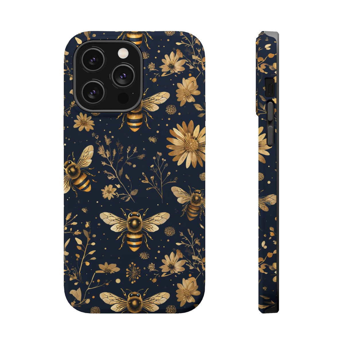 Gold Bees & Daisies Magnetic Tough Case, alternate view