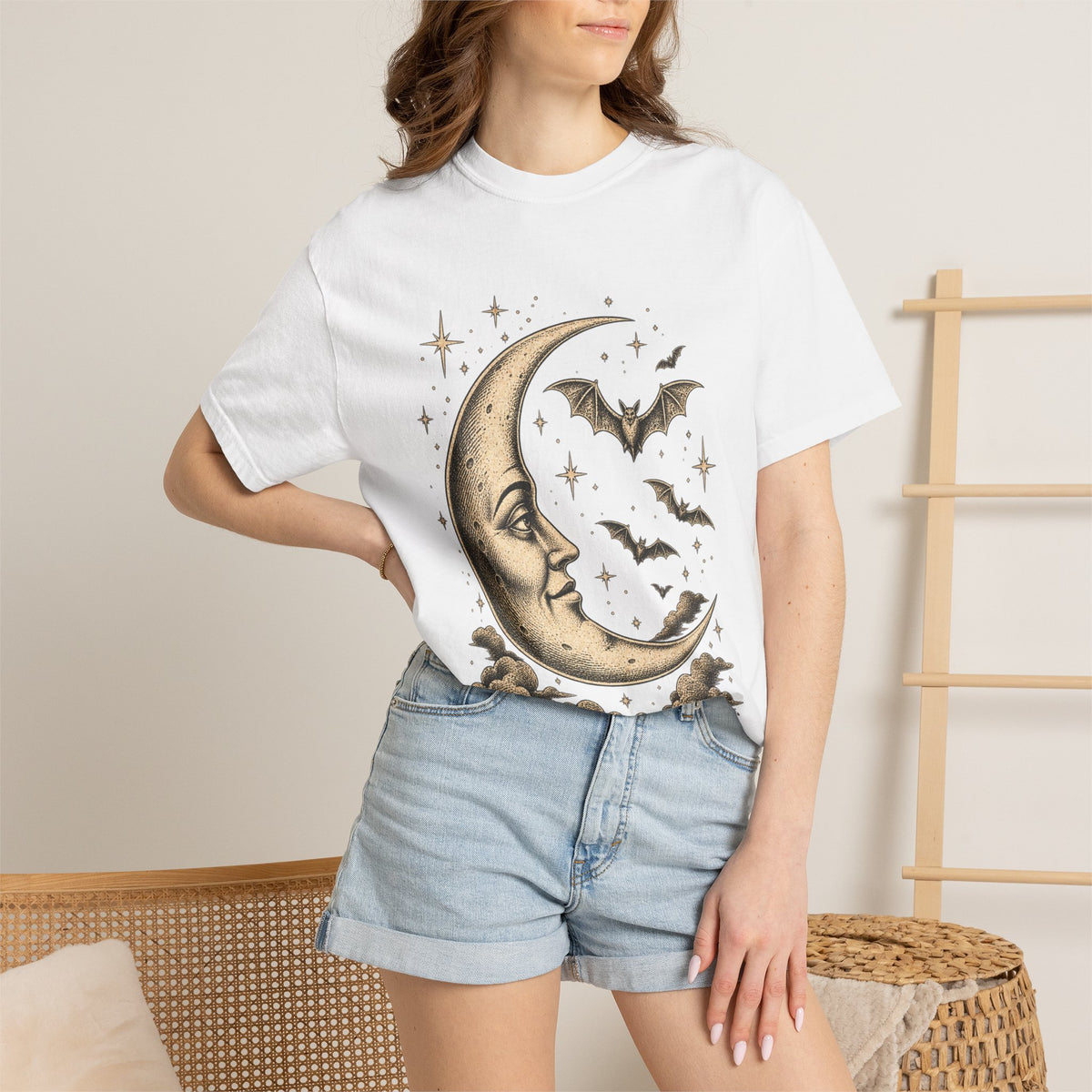 Crescent Moon & Bats Tee