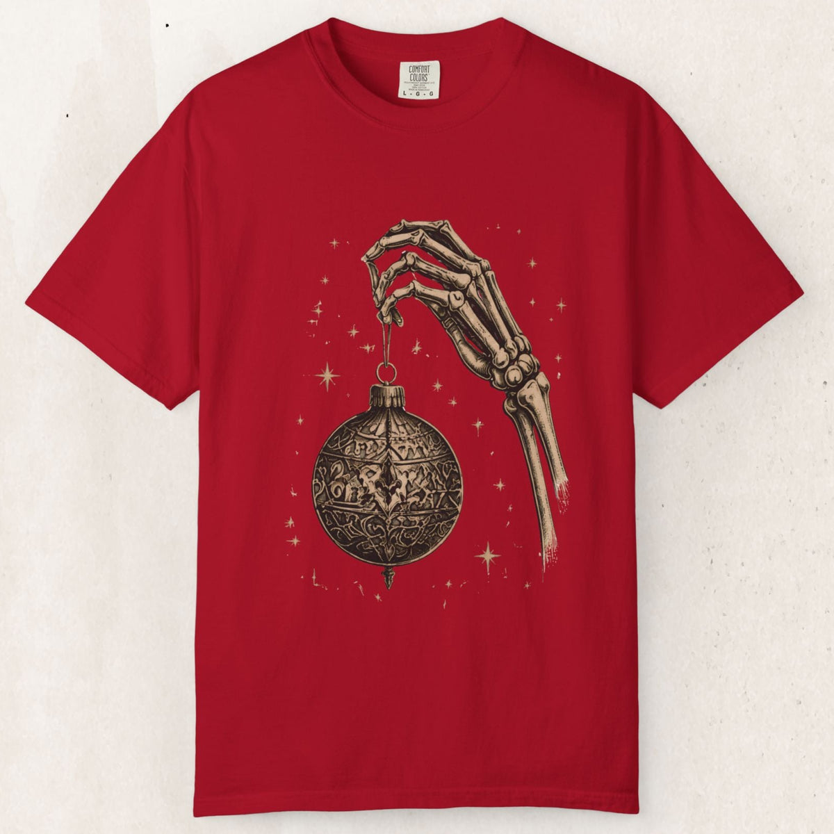 Skeleton Hand Holding Ornament Tee Printify