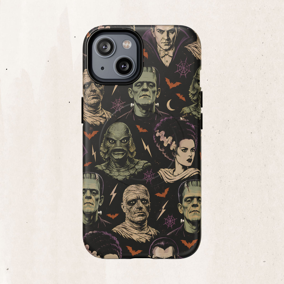 Monster Mash Magnetic Phone Case — Retro Classic Horror Collage