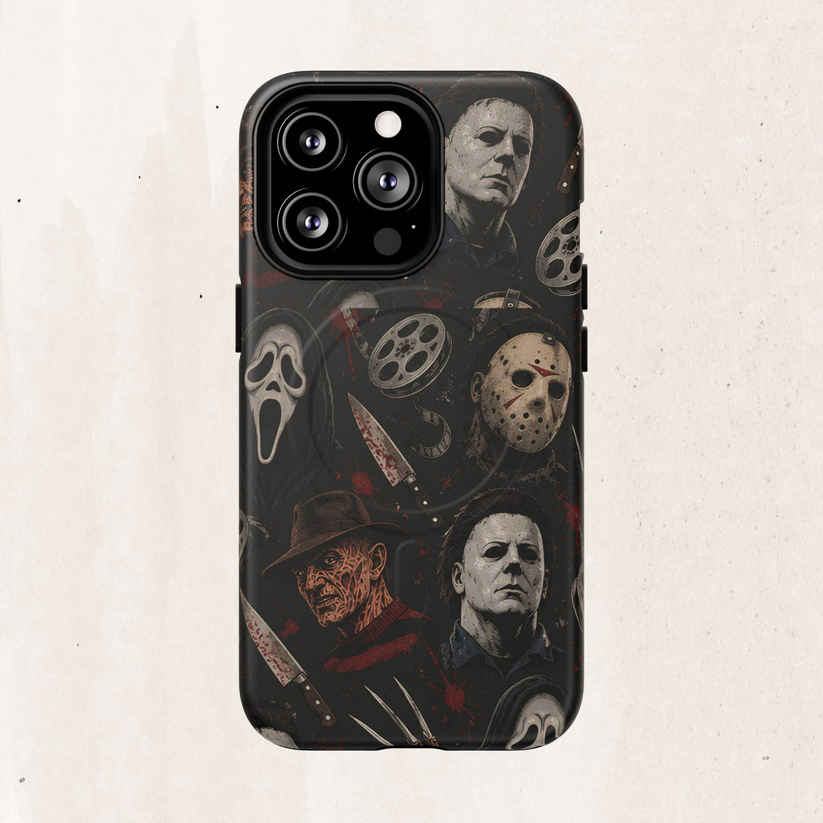 Horror Icons Magnetic Phone Case — Michael Myers, Freddy & Ghost Face Design