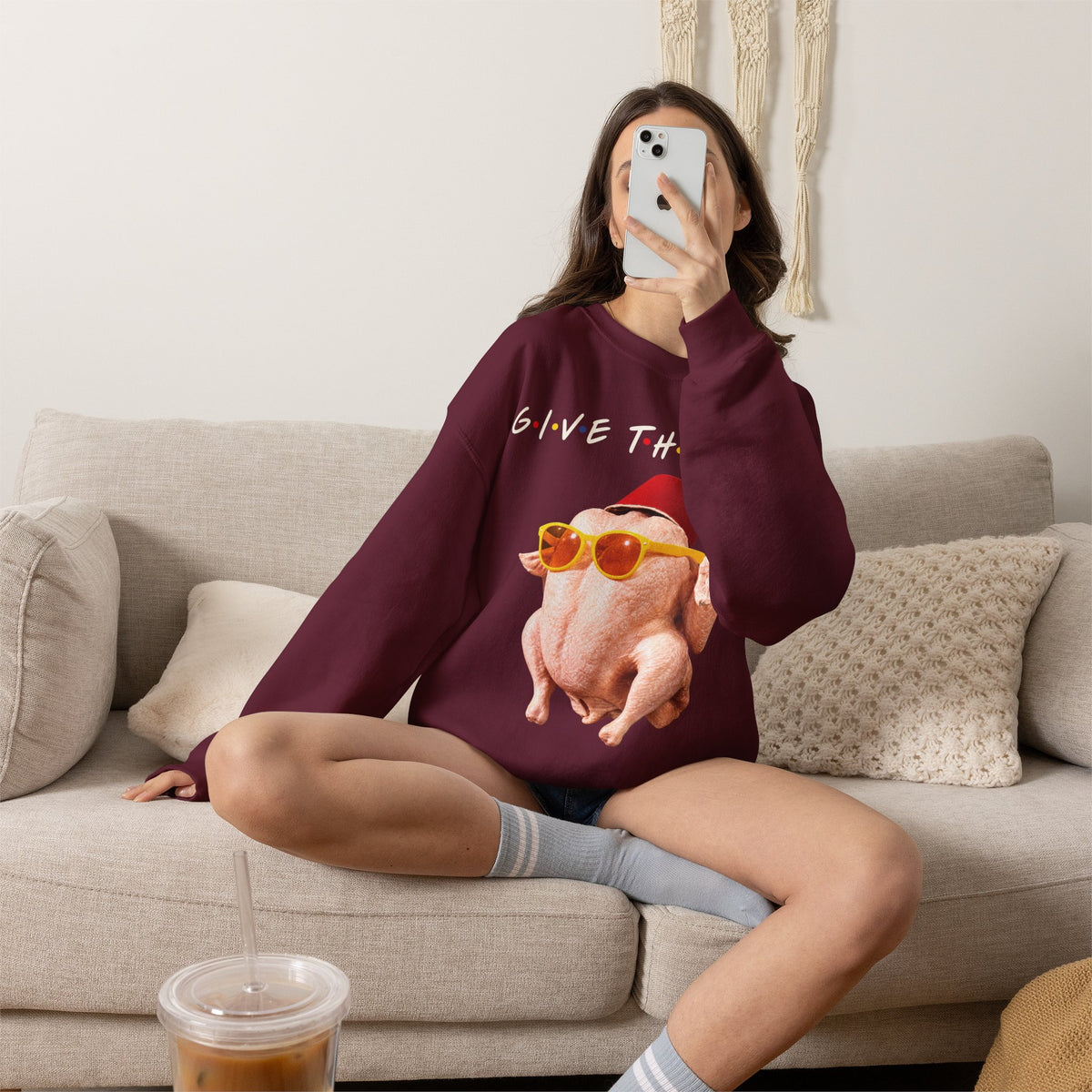 Thanksgiving FRIENDS Turkey Crewneck Sweatshirt Printify