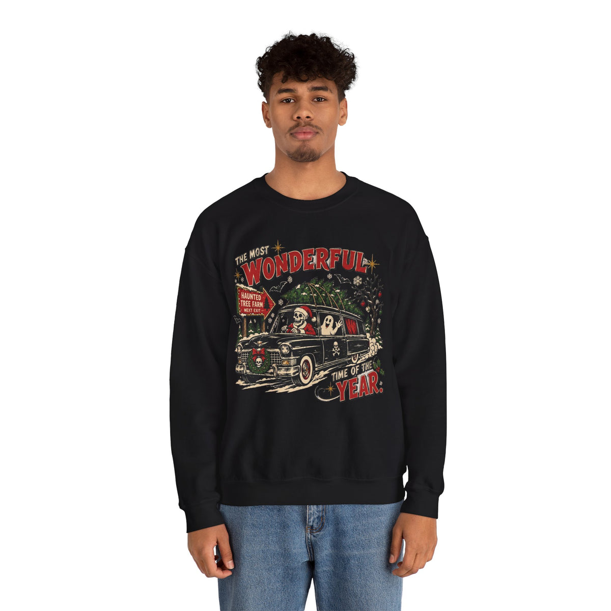 The Most Wonderful Time of the Year Sweatshirt, Vintage Christmas Car Crewneck