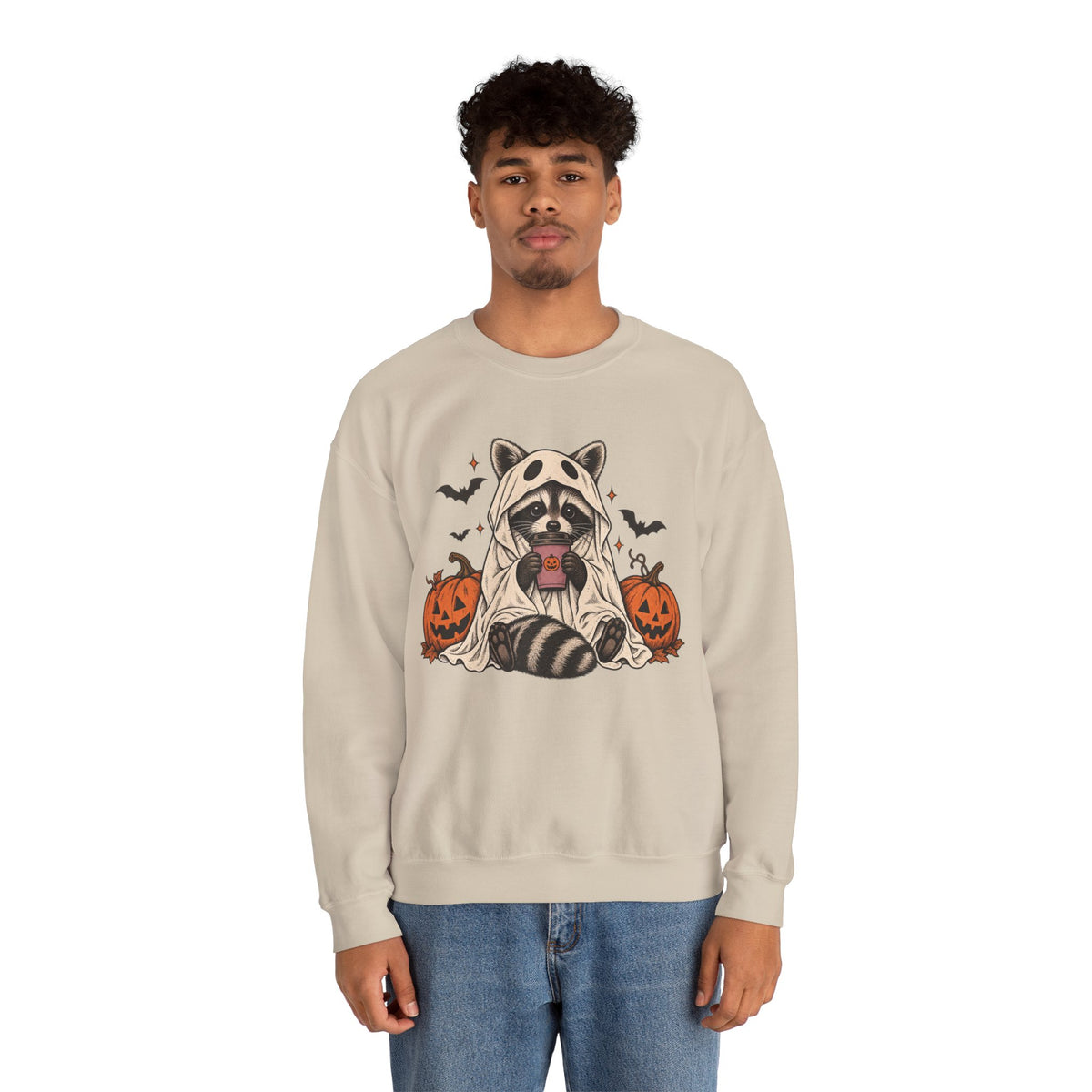 Halloween Raccoon Crewneck Sweatshirt