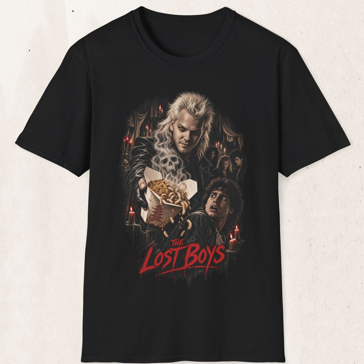 The Lost Boys Graphic Tee – Retro 80s Horror Movie Shirt – Black