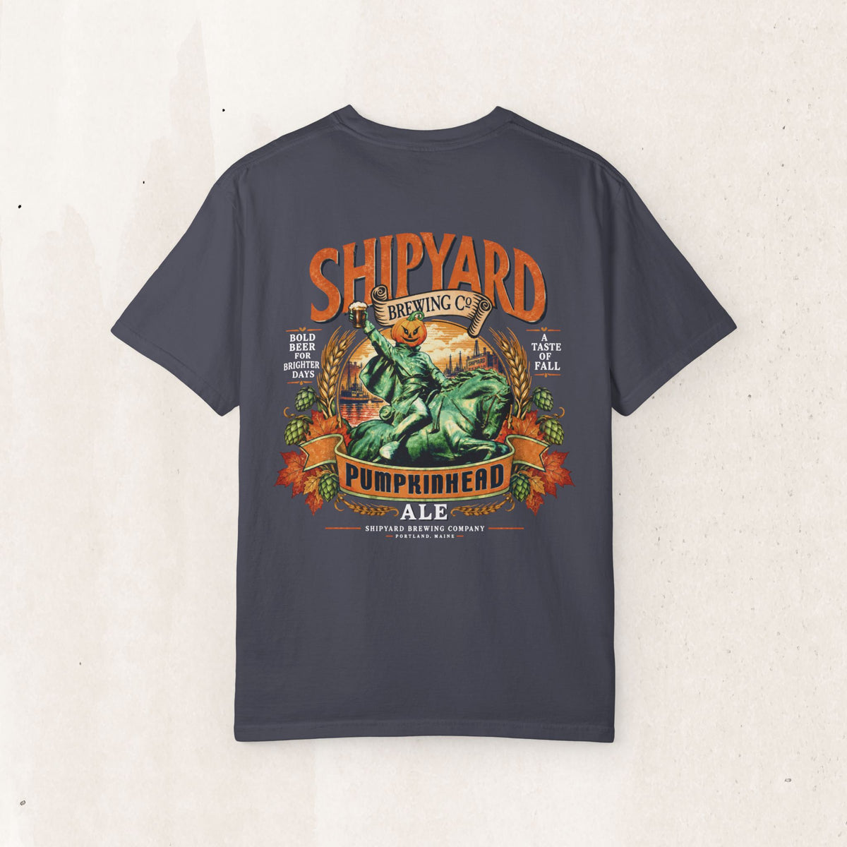 Pumpkinhead Ale Tee – Vintage Brewery Graphic Shirt – Navy