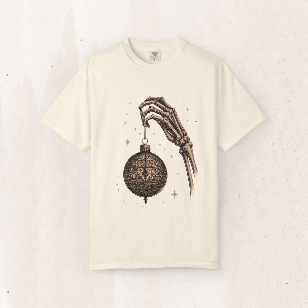 Skeleton Hand Holding Ornament Tee Printify