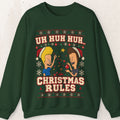 Beavis & Butthead Christmas Rules Ugly Sweatshirt – Forest Green