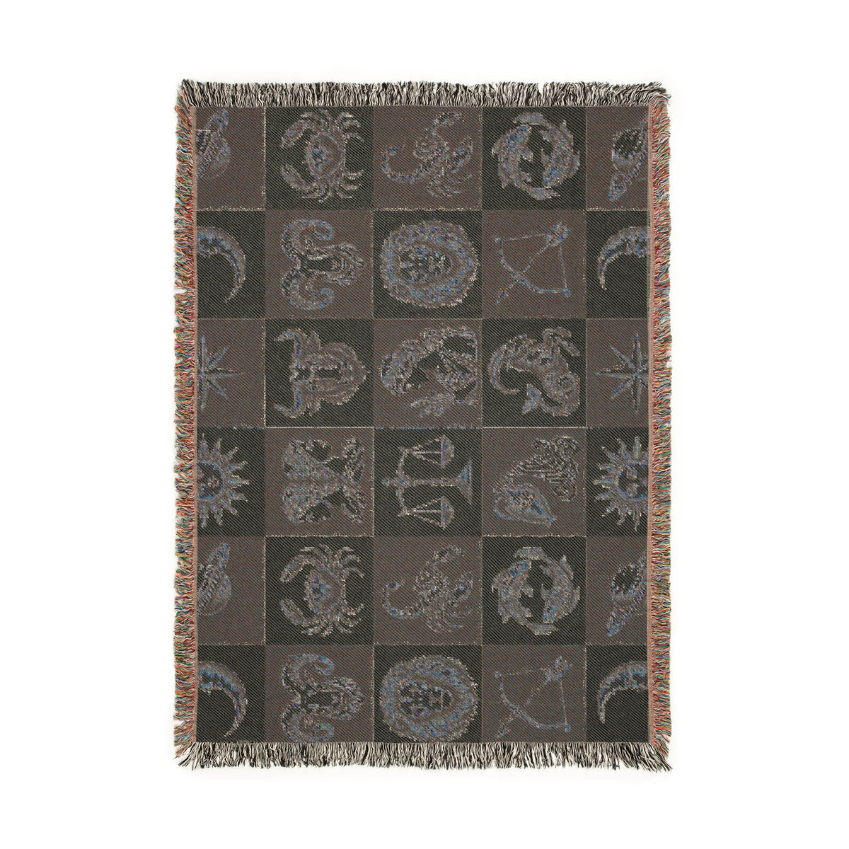 Zodiac Checkerboard Woven Blanket Printify
