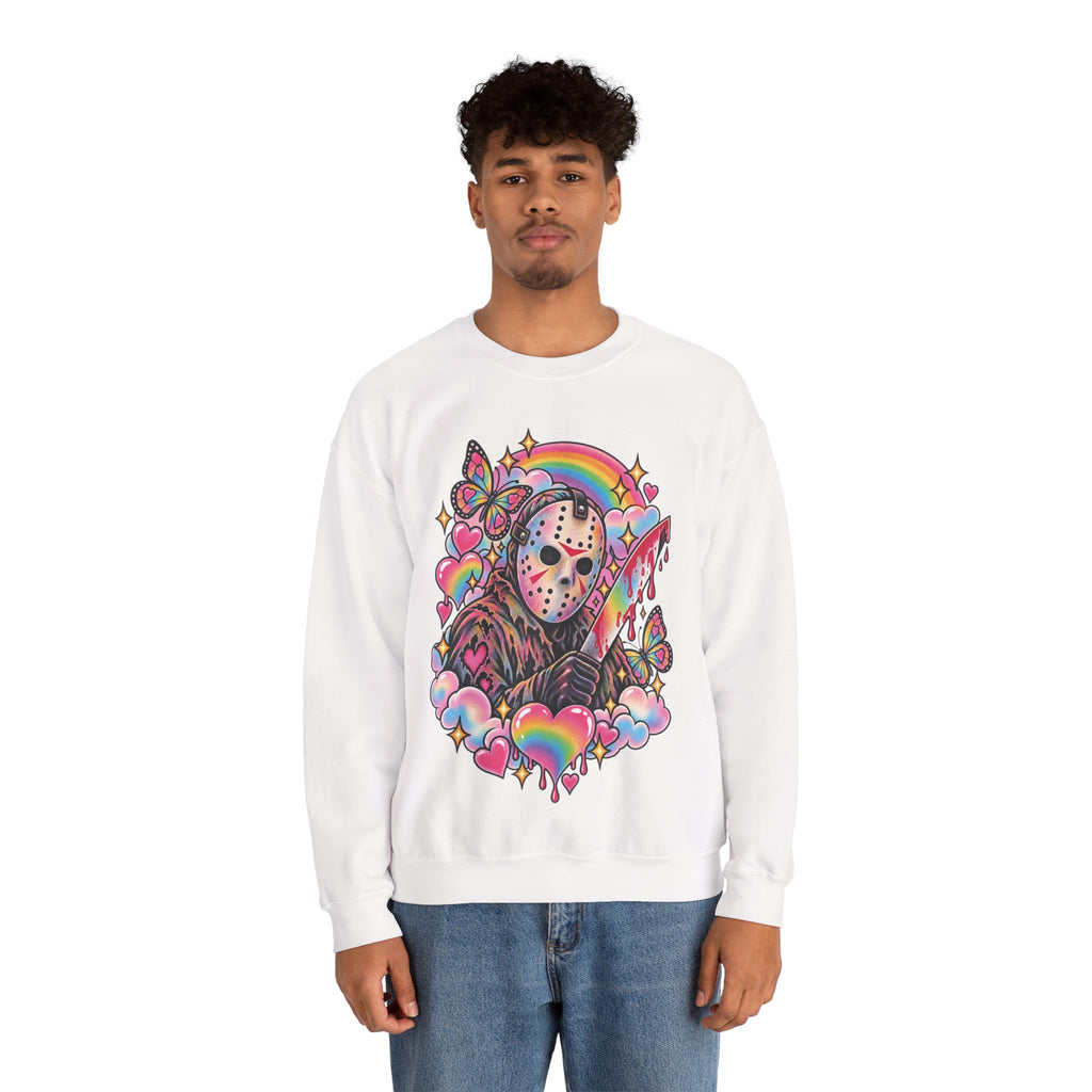 Jason Mask Rainbow Horror Crewneck Sweatshirt