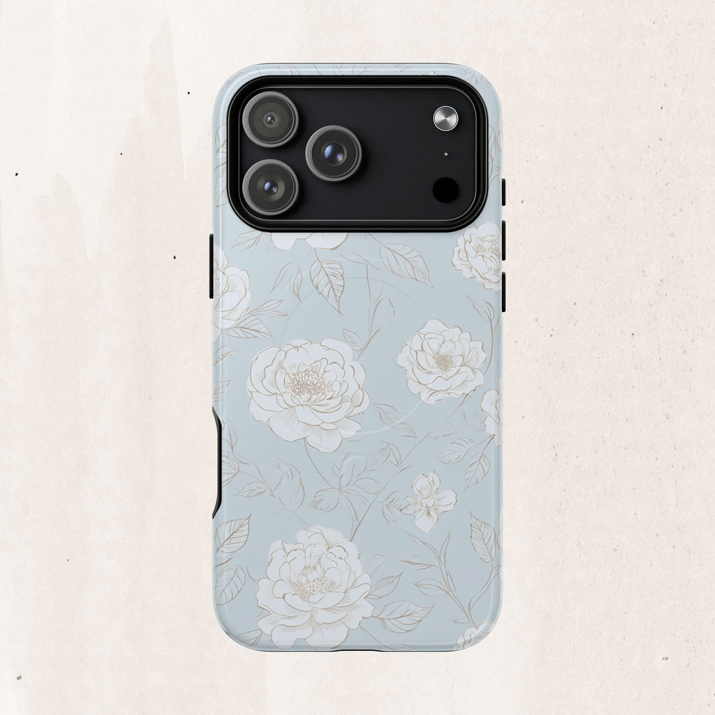 Blue Floral Tough Magnetic Phone Case