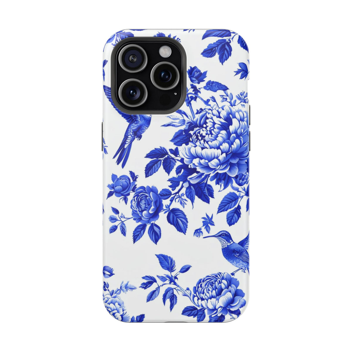 Blue Floral Bird Magnetic Phone Case, alternate view
