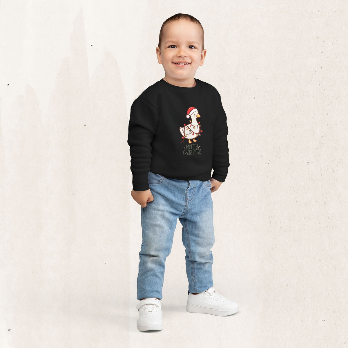 Santa Hat Duck "Merry Christmas" Toddler Sweatshirt