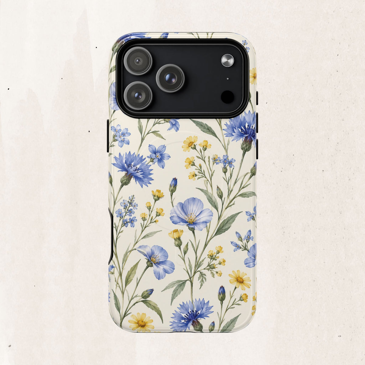 Floral Blue Cornflower  Magnetic Phone Case