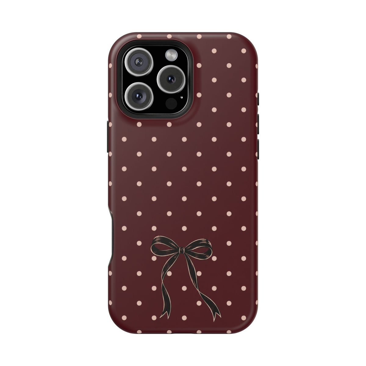 Burgundy Polka Dot Magnetic Phone Case, alternate view
