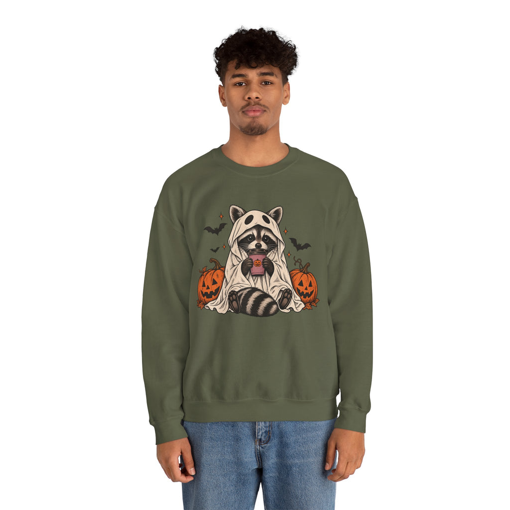 Halloween Raccoon Crewneck Sweatshirt