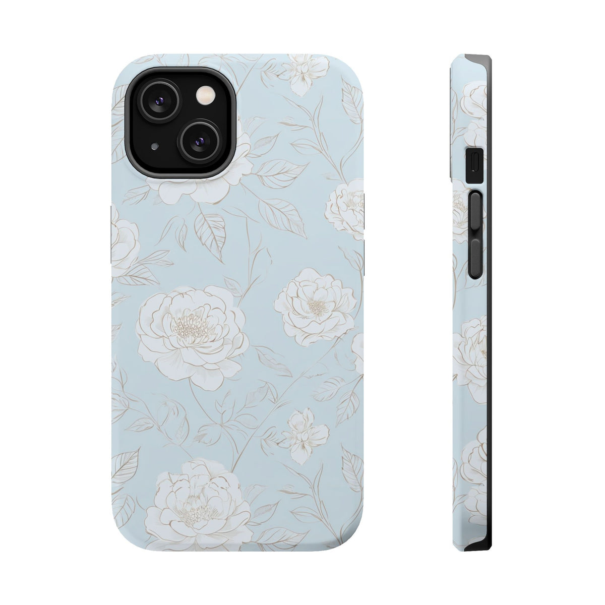 Blue Floral Magnetic Phone Case, alternate view