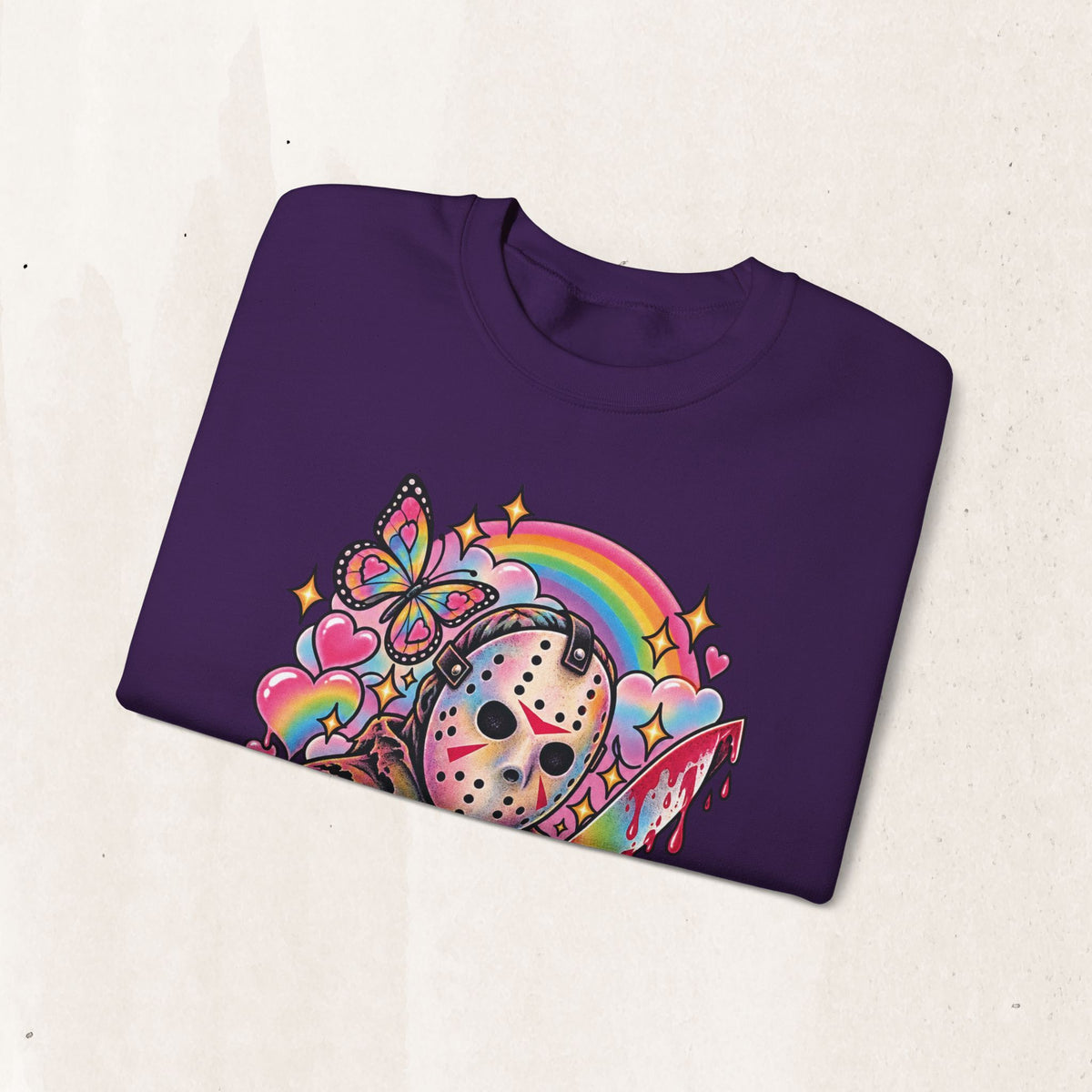 Jason Mask Rainbow Horror Crewneck Sweatshirt