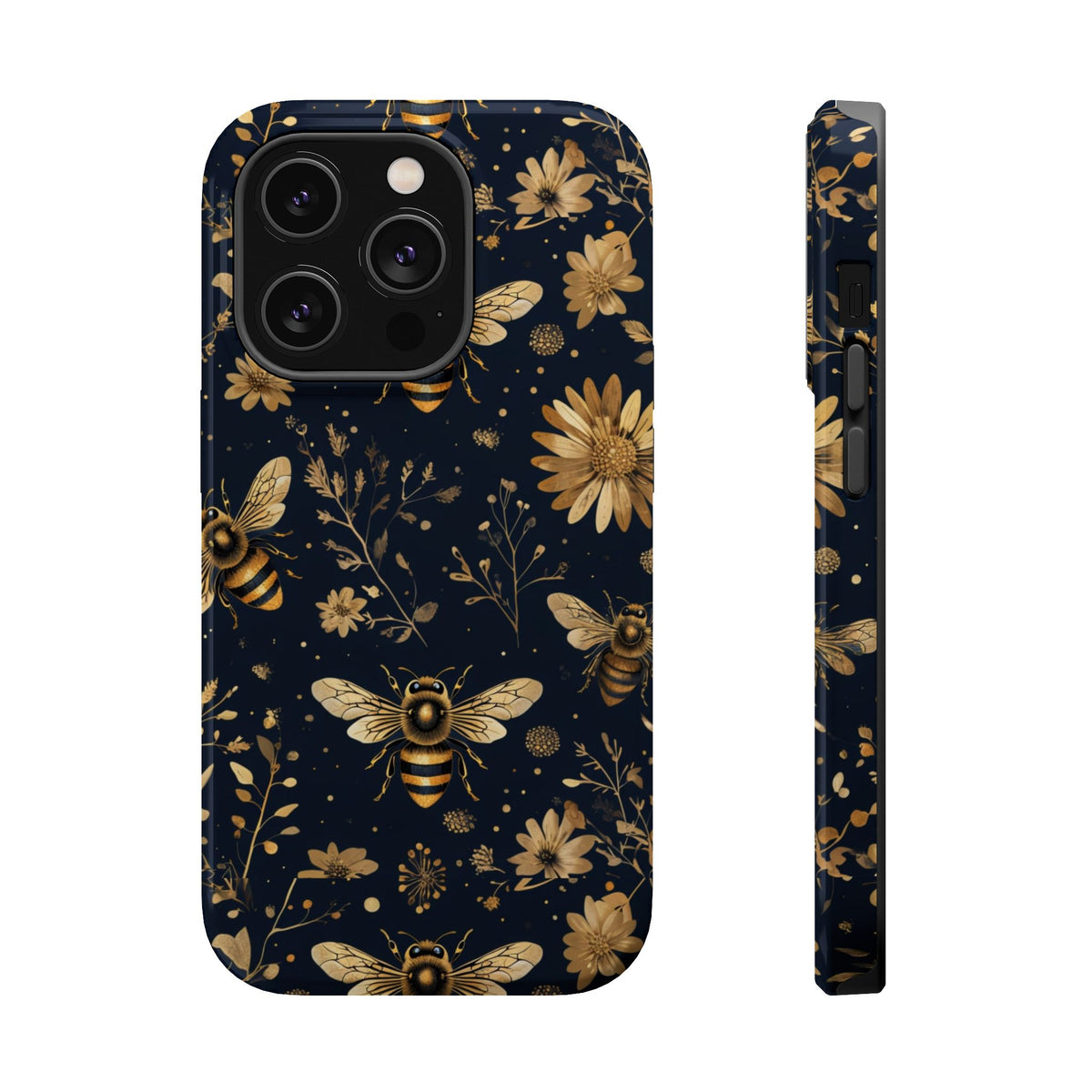 Gold Bees & Daisies Magnetic Tough Case, alternate view