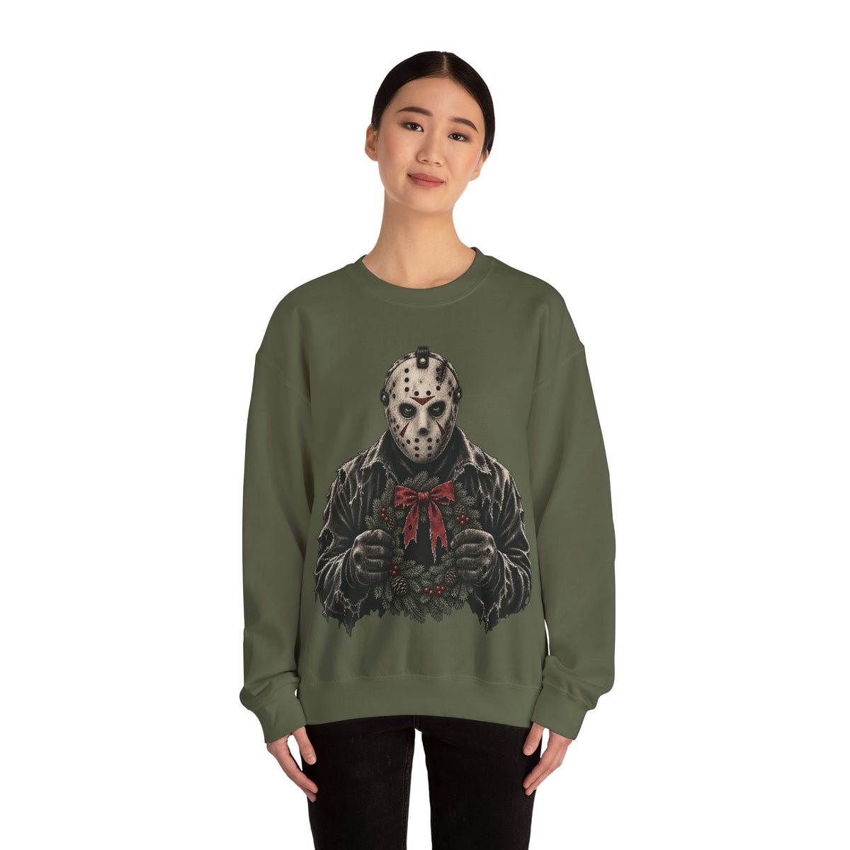Jason Vorhees Christmas Wreath Crewneck Sweatshirt