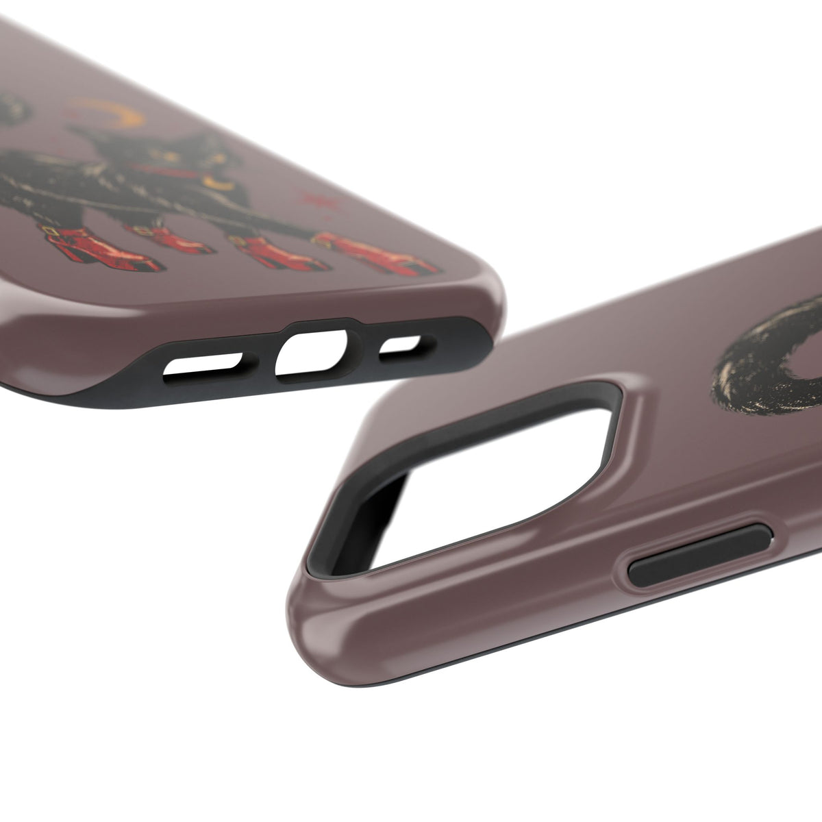 Black Cat in Red Boots MagSafe Phone Case, alternate view