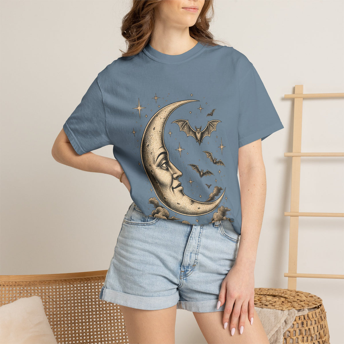 Crescent Moon & Bats Tee