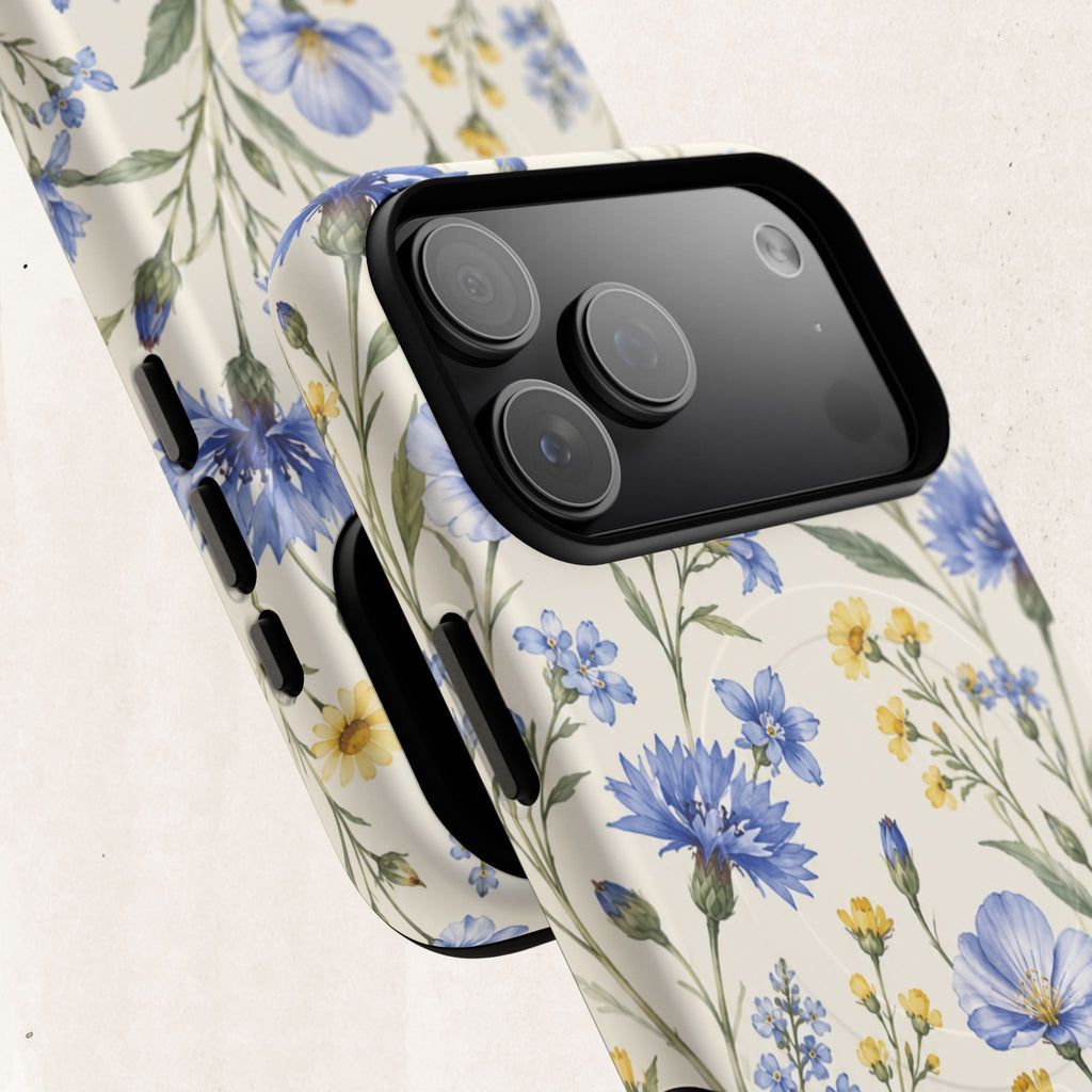 Floral Blue Cornflower  Magnetic Phone Case