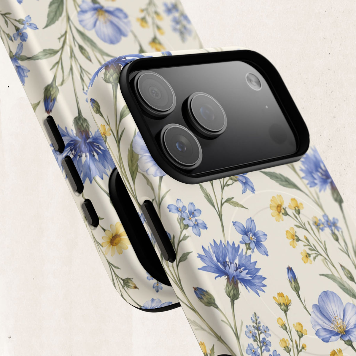 Floral Blue Cornflower  Magnetic Phone Case