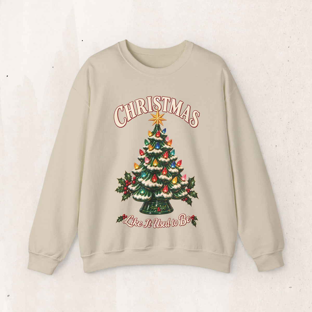 Christmas Tree Crewneck Sweatshirt - "All I Want Is You" Holiday Sweatshirt