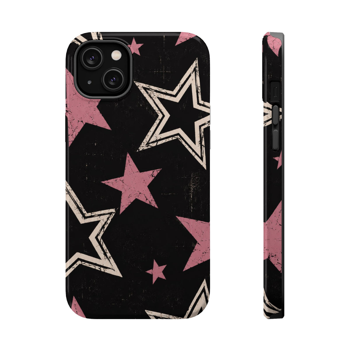 Pink Retro Stars Magnetic Phone Case, alternate view