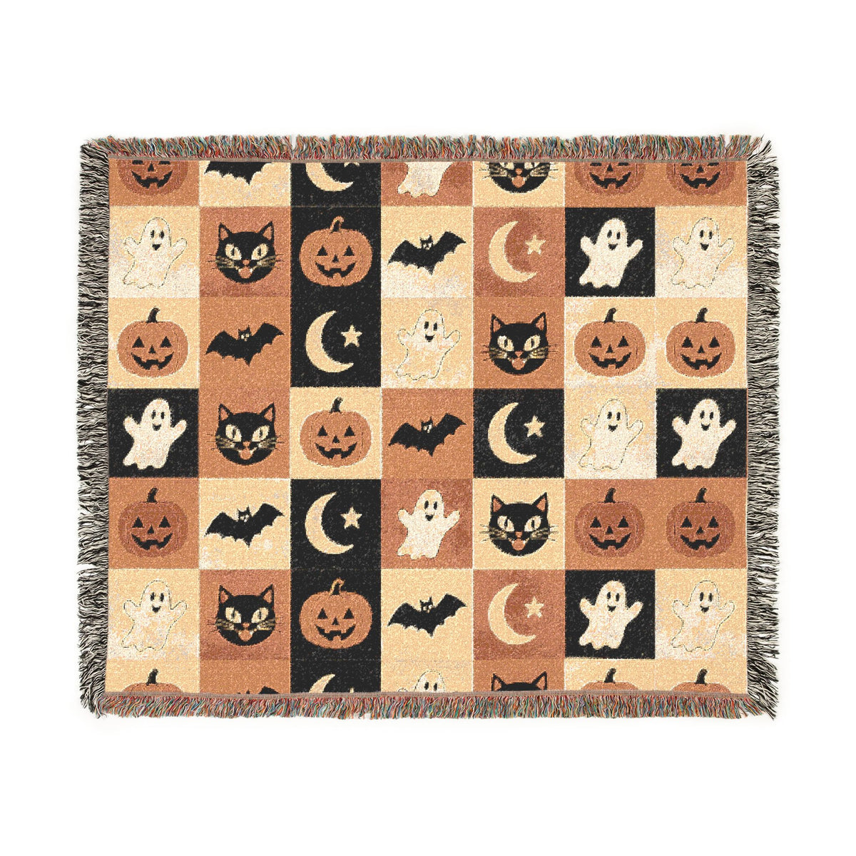 Halloween Patchwork Woven Blanket