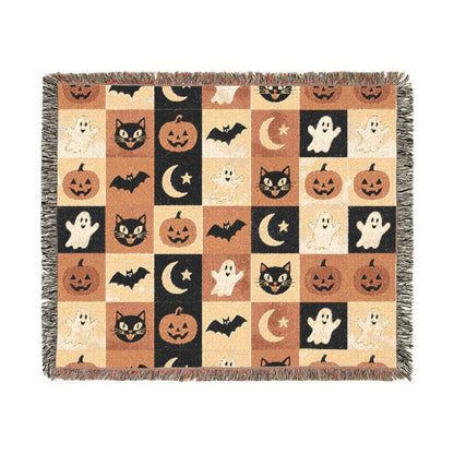 Halloween Patchwork Woven Blanket
