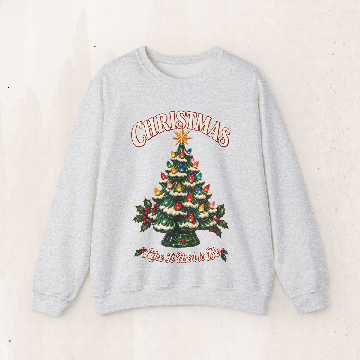 Christmas Tree Crewneck Sweatshirt - "All I Want Is You" Holiday Sweatshirt