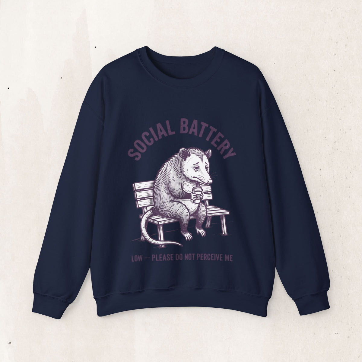 Social Battery Low Graphic Crewneck Sweatshirt