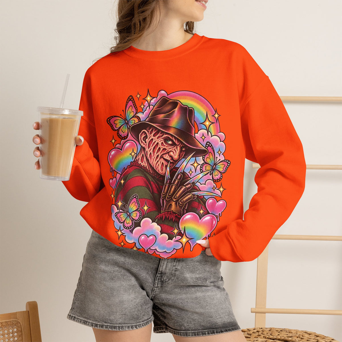 Freddy Krueger Rainbow Crewneck Sweatshirt