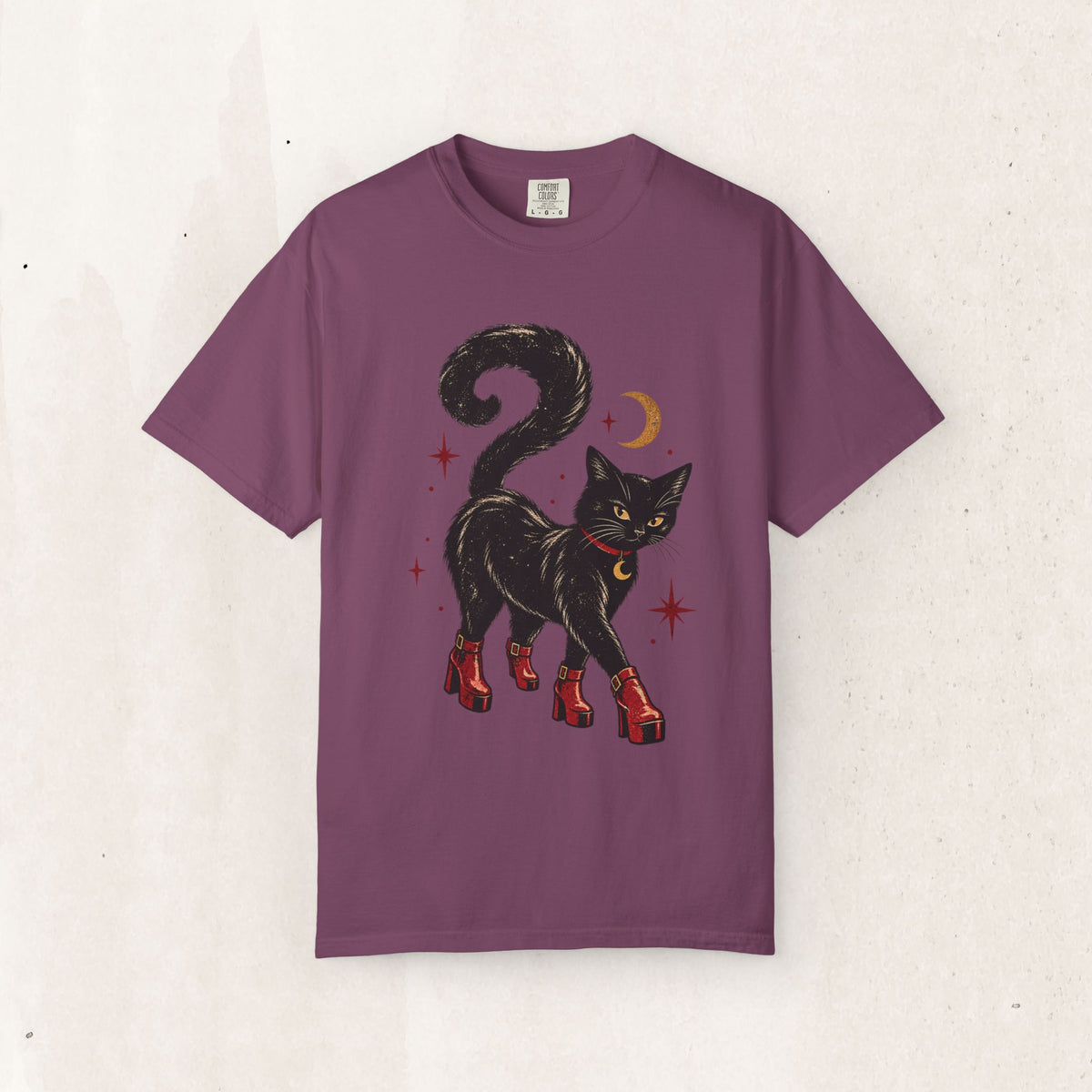 Witchy Cat in Red Boots - Graphic Tee